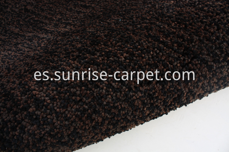 Elastic Polyester Shaggy Rug brown color 